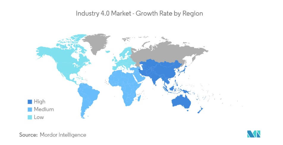 Mordor Intelligence Crecimiento de la industria 4.0 por Región